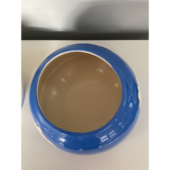 Alison Palmer Whimsical Black Dog Ceramic Lidded Cookie Jar Blue Cloud - Picture 5 of 6